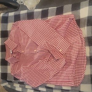 IZOD size Mediun (8) red/white check button front